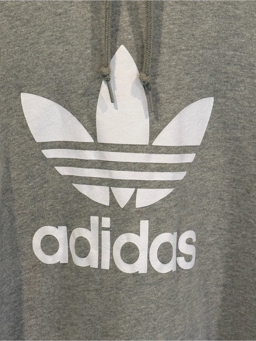 Adidas Originals Trefoil Hoodie Mens 2XL Gray Pullover Logo Sweatshirt Raglan